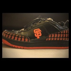 Black and orange SF Giants shoes